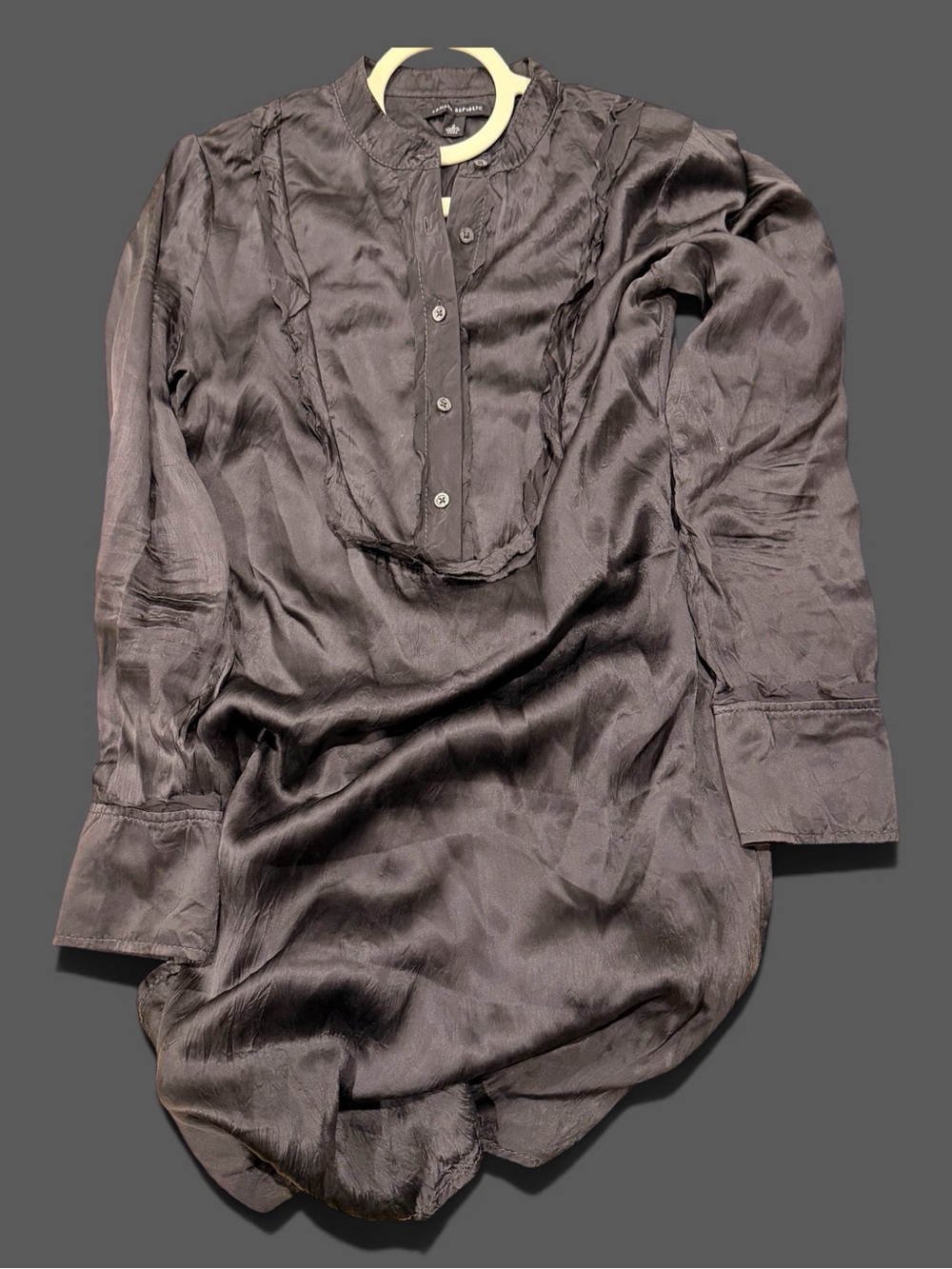Banana Republic Black Silk Shirt Dress, Gothic Vibes!